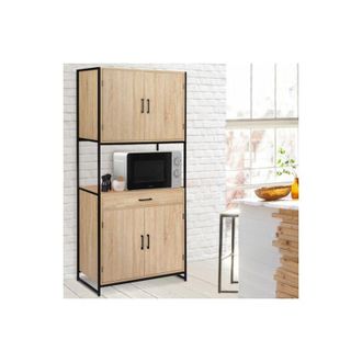 IDMarket 80 cm Credenza da cucina detroit Armadio di design industriale a 4 ante + cassetto