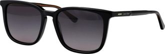 Calvin Klein Slim Modified Rectangle Zonnebril - Heren - Zonnebrillen - Zwart - 54 MM - Accessoires