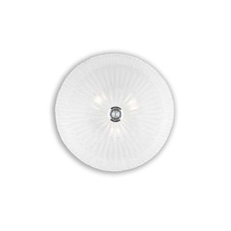 Netlighting Shell 3 Light Indoor Flush Wall Ceiling Light Chrome with Clear Glass E27 in Grey