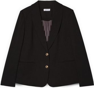 Fiorella Rubino Cropped Blazer in Stretchstof - Dames - Blazers - Zwart - 3XL - Polyester - Jassen