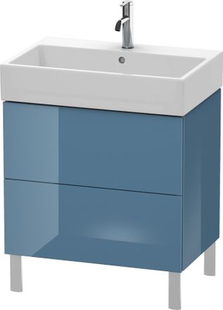 Duravit Unidad De Lavabo Duravit L-cube De Pie 68,4 X 45,9 Cm, 2 Extra&iacute;bles, Para Vero Air 235070, Color: Laca De Alto Brillo Stone Blue - Lc677604747