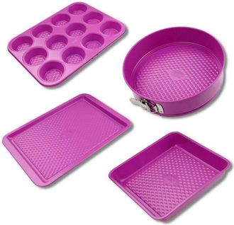 Fackelmann Set di 4 stampi - FACKELMANN - Tasty P&acirc;tisserie - 23 a 38 cm - Fucsia