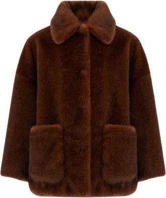 Herno Cappotto corto in ecopelliccia effetto visone - - Jackets - Donna - Marrone - XL