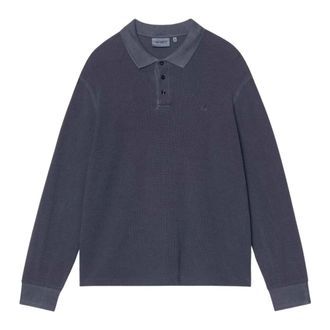 Carhartt Work in Progress Tops, Heren, Blauw, M, Katoen, Waffle Rugby Shirt