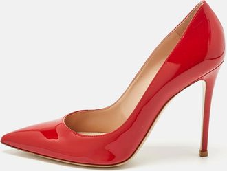 Gianvito Rossi Red Patent Leather Gianvito Pointed Toe Pumps