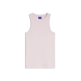 HUGO BOSS Stretch-cotton tank top with blue logo label