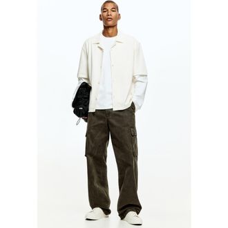 H&M Loose Fit Shirt in White at Nordstrom, Size Xx-Large
