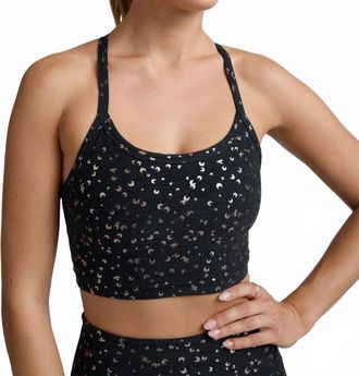 Beyond Yoga Softshine Slim Racerback High Cropped Tank Top In Black Gold Mini Moons