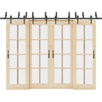 vidaXL Vidaxl - Kit De Herrajes Para Puertas Correderas Acero Negro 305 Cm