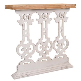 Wanderlust Deco Recibidor De Madera Tallada Blanca 81x30x82