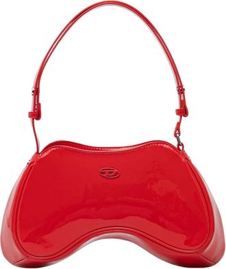 Diesel Play Shoulder Bag - Dames - Tassen - Rood - Maat: ONE Size Leer