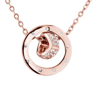 Lola Van Der Keen Ketting hart oxiden zirkonium sieraden zilver 925 roze vergulde