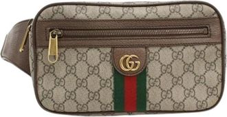 Gucci Pre-owned Vintage Sling Bag - unisex - Vintage Heuptassen - Beige - ONE Size - Leer - Vintage