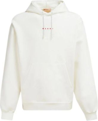Marni Hooded katoenen sweatshirt - Heren - Hoodies - Wit - XL - Katoen - Hoodies & sweatvesten