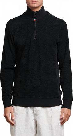 Orlebar Brown Isar Mix Texture Sweatshirt In Black