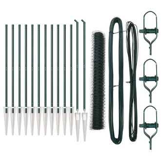 Berkfield Home Fencing Set Set of 2 Forest green Powder-Coated Steel 25 x 1 m