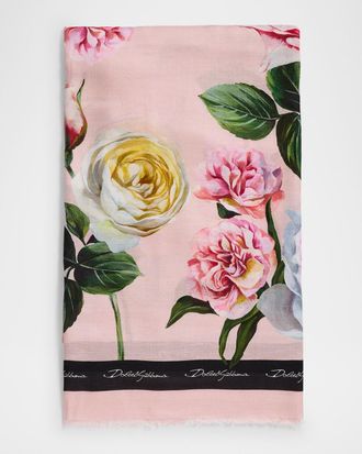 Dolce & Gabbana Floral Silk-Blend Stole