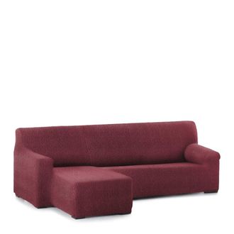 Eysa Funda sof&aacute; chaise longue el&aacute;stica derecha b/c burdeos 250 - 360 cm