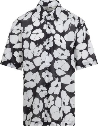 Dries Van Noten Cassidye Shirt - Heren - Korte mouwen Overhemden - Zwart - L - Katoen - Overhemden