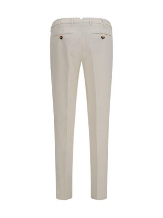 Brunello Cucinelli Mens Dyed Cotton Pants English White Trousers