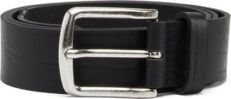Diesel 3.9cm treated leather belt with diesel logo - Belts - Man - Black