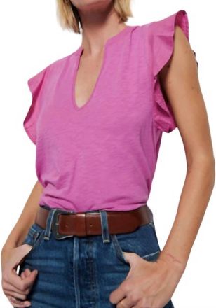 Nation Ltd Constance V-Neck Top In Rosebud