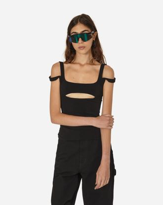 PriscaVera Cut Out Tank Top Black