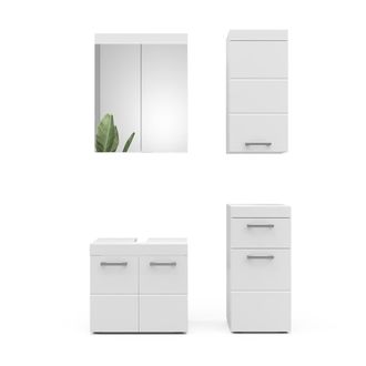 Vicco Conjunto De Muebles De Ba&ntilde;o Luna, Blanco, 4 Piezas