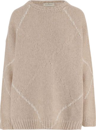 Bruno Manetti Alpaca-Blend Sweater With Diamond Pattern And Ribbed Finish