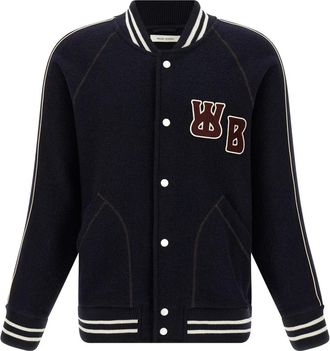 Wales Bonner October Varsity Bomberjack - Heren - Bomber jackets - Blauw - XL - Wol - Jassen