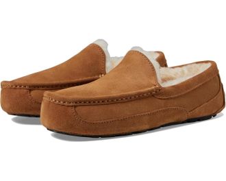 UGG Ascot 1101110W-CHE Mens Chestnut Suede Wool Lined Moc Toe Slippers GUG243