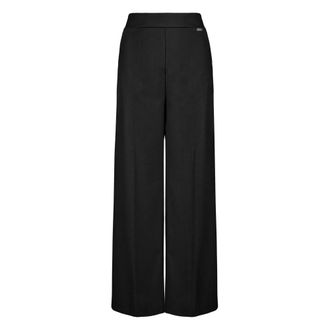Bomboogie Wide Trousers, female, Black, Size: M Lightweight Wide-leg Wool Blend Palazzo Pants