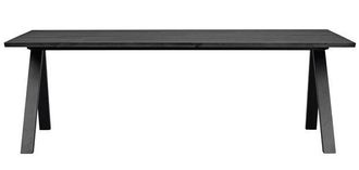 Rowico Grosser Massivholz Tisch Carradale V 220-320 x 100 cm - Eiche Schwarz