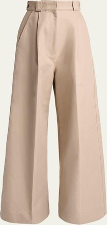 Balenciaga High-Rise Pleated Wide-Leg Pants