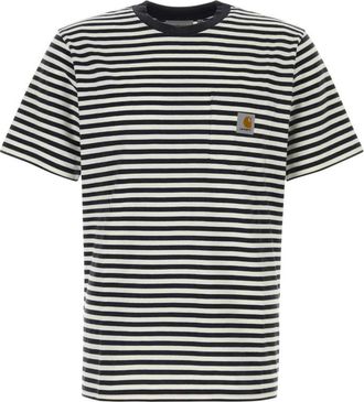 Carhartt Work in Progress Striped Logo T-Shirt
