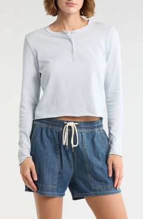 James Perse Shrunken Cotton Henley Top in Memory at Nordstrom Rack, Size 3 (Fits Like 8-10 Us)