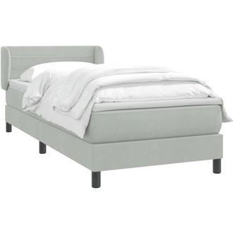 vidaXL Cama Box Spring Con Colch&oacute;n Terciopelo Gris Claro 80x210 Cm Vidaxl