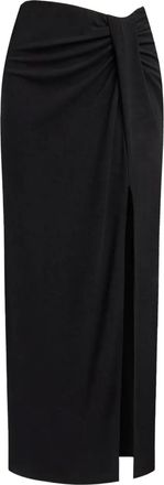 12 Storeez Gedrapeerde maxi-rok - Zwart