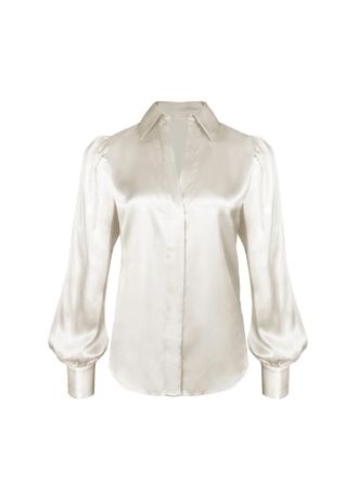 Gold Hawk Womens Romantic Silk Shirt In Dove