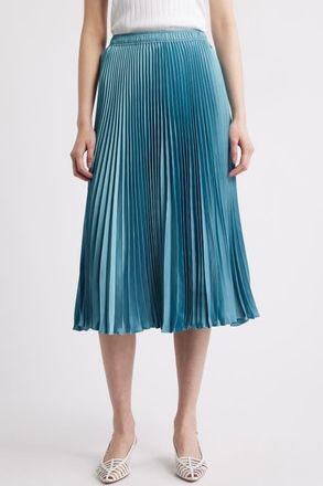 Boss Orange by Hugo Boss Vlysola Pleated Midi Skirt in Algae Blue at Nordstrom, Size Xx-Large