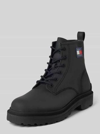 Tommy Jeans Schnürboots aus Leder mit Label-Patch Modell LACE UP in Black, Größe 40