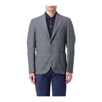 Fay Blazers, male, Black, 2XL, Charcoal Suit Jacket with Patch Pockets