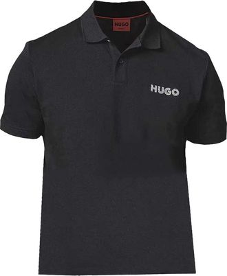 HUGO BOSS Hugo Mens Drocholo Logo Short Sleeve Polo T-Shirt, Black