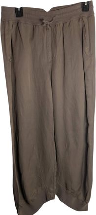 European Culture Womens Wide Leg Pants In Khaki