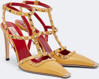 Valentino Garavani Rockstud leather slingback pumps