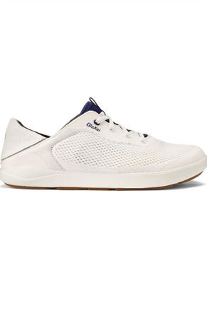 Olukai Mens Moku Pae Round Toe Sneakers In Bright White / Pacifica