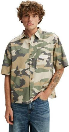 Cotton On Mens Darcy Short Sleeve Shirt in Sand Camo at Nordstrom, Size X-Large