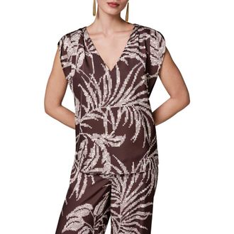 DKNY Print Cap Sleeve Top in Canyon Multi at Nordstrom, Size X-Large