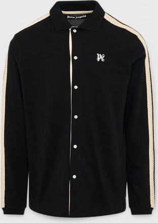 Palm Angels Mens Monogram Trackshirt Black - Size X-Large
