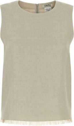 Max Mara Manika Mouwloze Top - Dames - Tops - Beige - Maat: XS Katoen